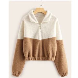 3X Teddy Crop Sweatshirt